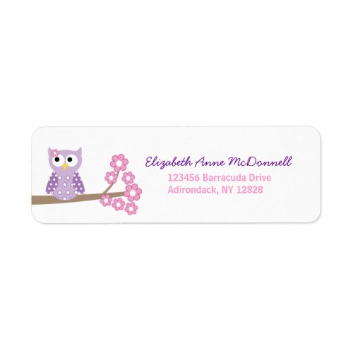 Purple Owl Custom Address Labels