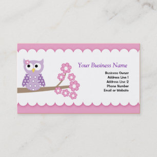 Purple Owl Customizable Business Card Template