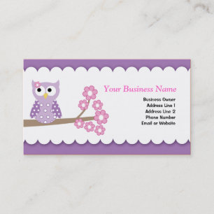 Purple Owl Customizable Business Card Template