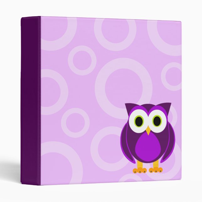 Purple Owl Design Binder 1" (Front/Spine)