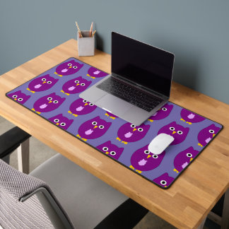 Purple Owl Design Desk Mat
