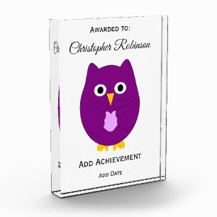 Purple Owl Design Personalised Acrylic Award
