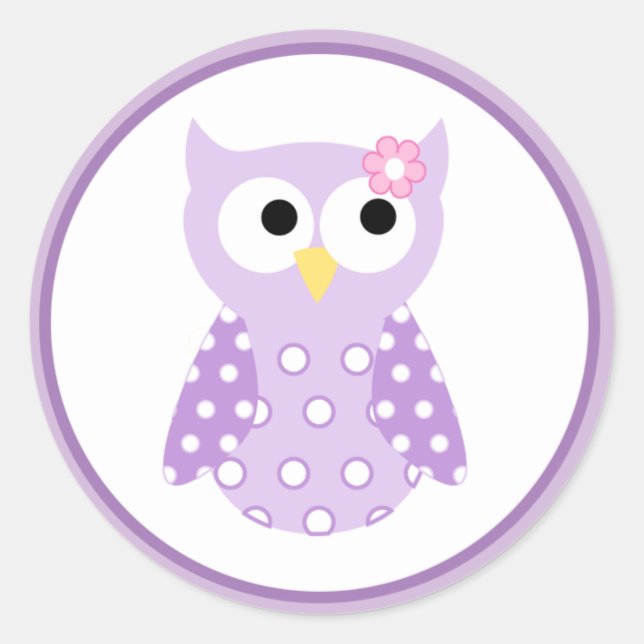 Purple Owl Envelope Seals / Toppers 20 (Front)