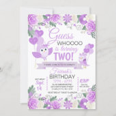 Purple Owl Floral Birthday Invitation (Front)