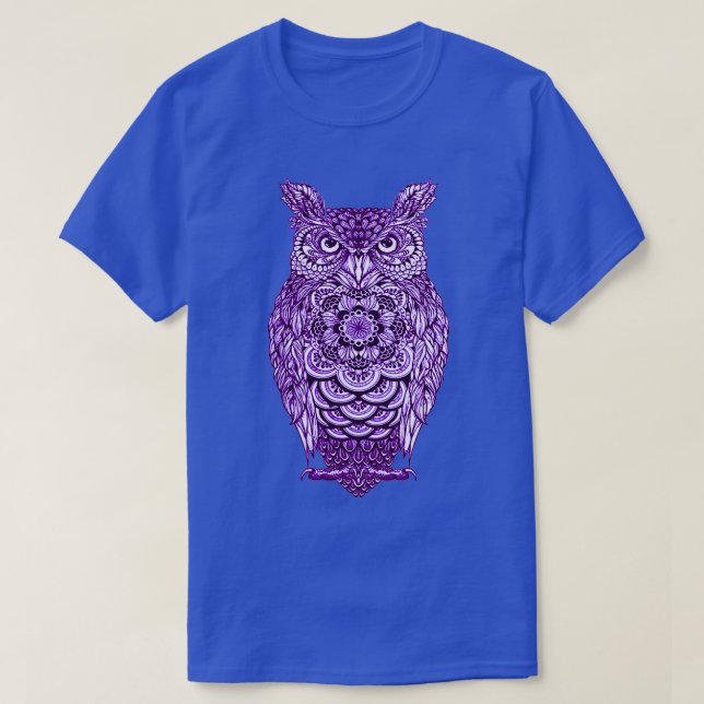 Purple Owl Fun Bird Graphic For Owl Lovers T-Shirt (Design Front)