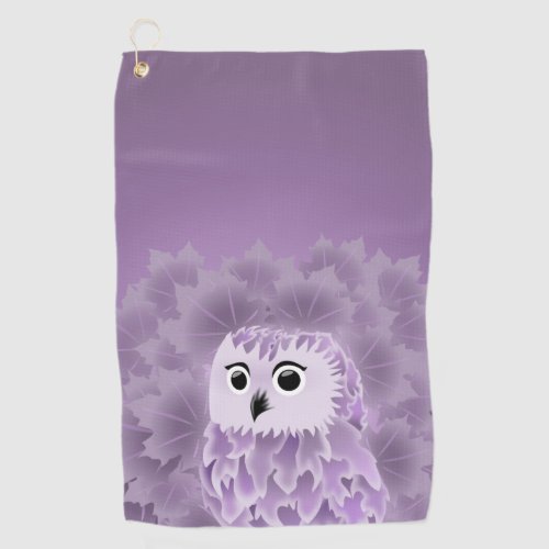 Purple Owl Golf Towel