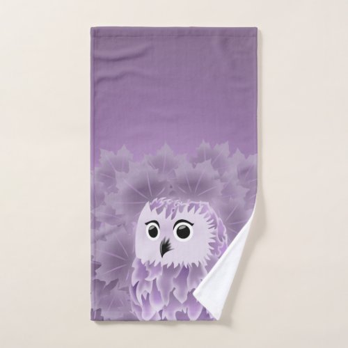 Purple Owl Hand Towel