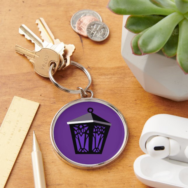 Purple Owl Lantern Keychain (Desk)