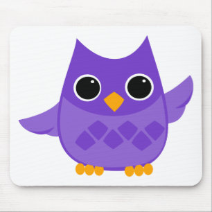 Purple Owl Mouse Pad