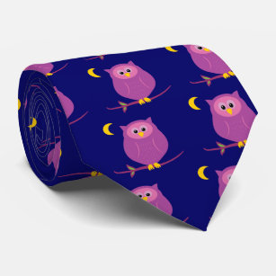 Purple Owl Neck Tie