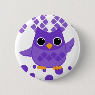 Purple Owl Pinback Button