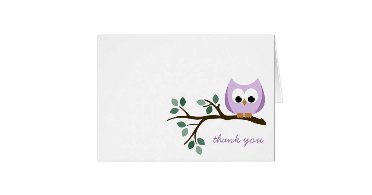 Purple Owl Thank You Card