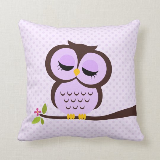 Purple Owl Throw Pillow Zazzle Com