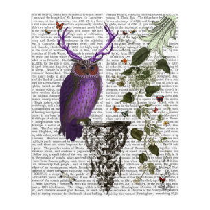Purple Owl With Antlers Acrylic Print