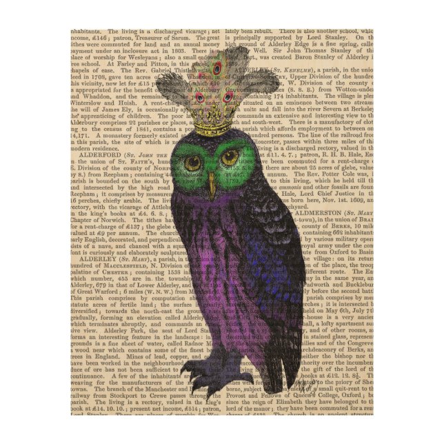 Purple Owl Wood Wall Art (Front)
