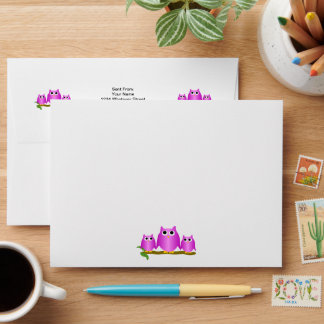 Purple Owls Design Envelope