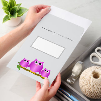 Purple Owls Design Envelope Mailers