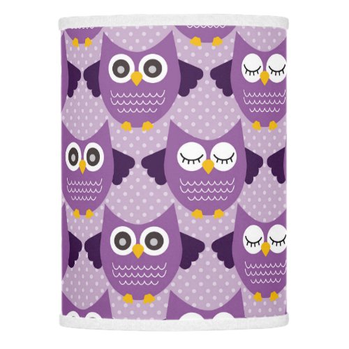 Purple Owls Lamp Shade