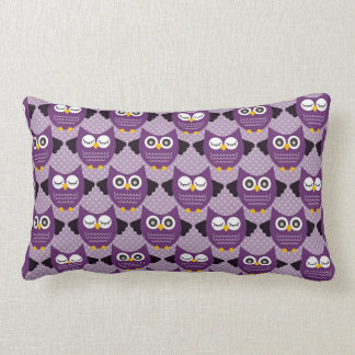 Purple Owls Lumbar Pillow