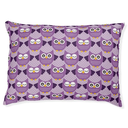 Purple Owls Pet Bed