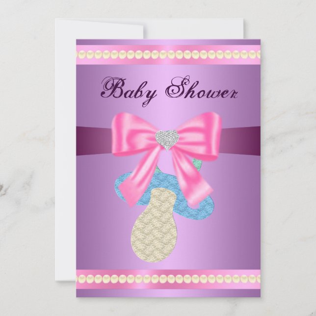 Purple Pacifier Baby Shower Invitation (Front)