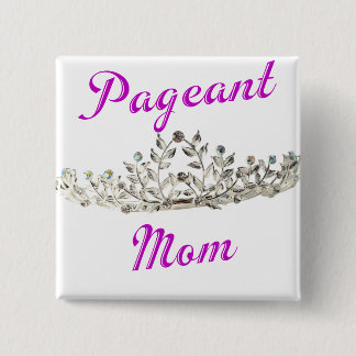 Purple Pageant Mom Button