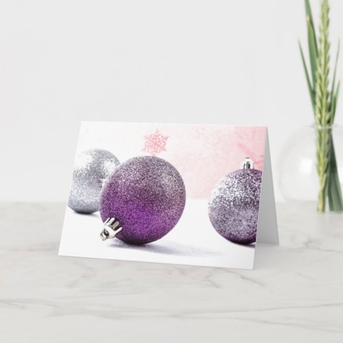 Purple Pain Awareness Ornaments Holiday Card