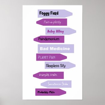 Purple Pain Signs by FunWithFibro at Zazzle