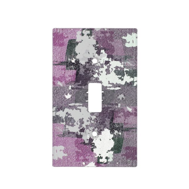 Purple Paint Abstract Light Switch Cover (Front)