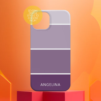 Purple Paint Chips Strip - Custom Name iPhone 16 Case