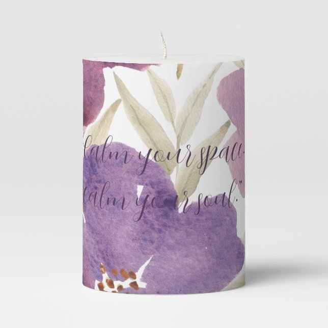 purple paint pillar candle (Front)