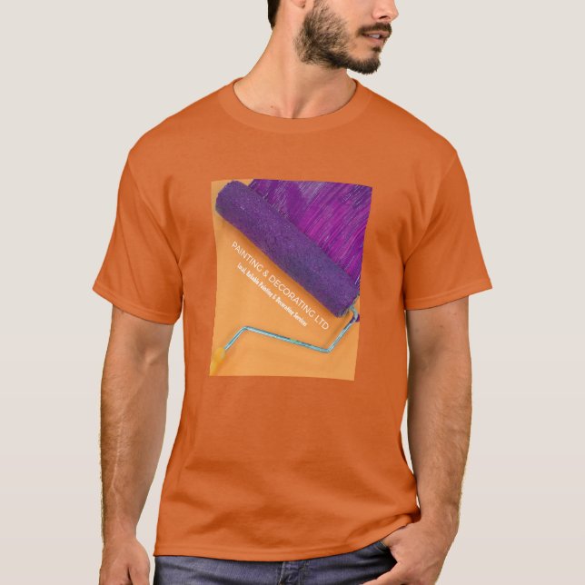 Purple Paint Roller, Painter & Decorator Advert T-Shirt (Front)