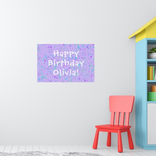 Purple Paint Splatter Birthday Poster (Nursery 1)