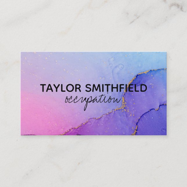 Purple Paint Splatter Business Card (Front)