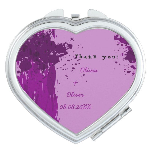 Purple Paint Splatter - Make-up Mirror (Front)