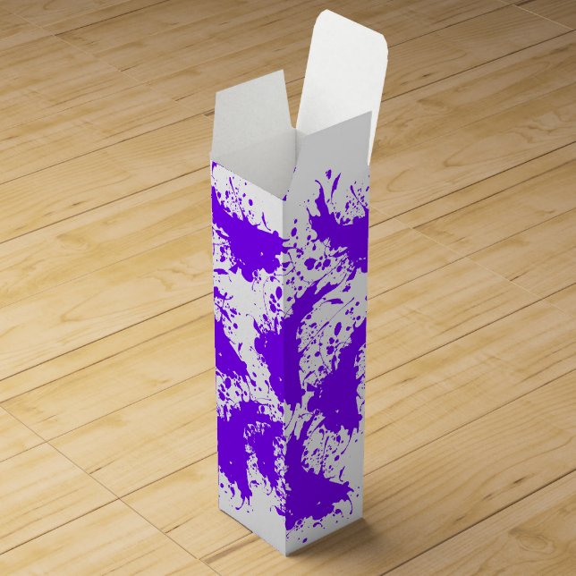 Purple Paint Splatter Wine Gift Box (Opened)