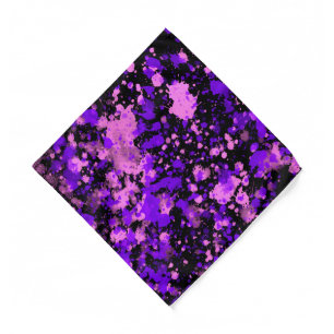 Purple Paint Splatters Bandana