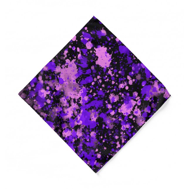 Purple Paint Splatters Bandana (Front)