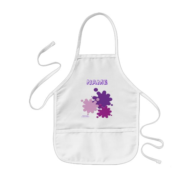 Purple Paint Splatters Child's Art Smock Kids' Apron (Front)