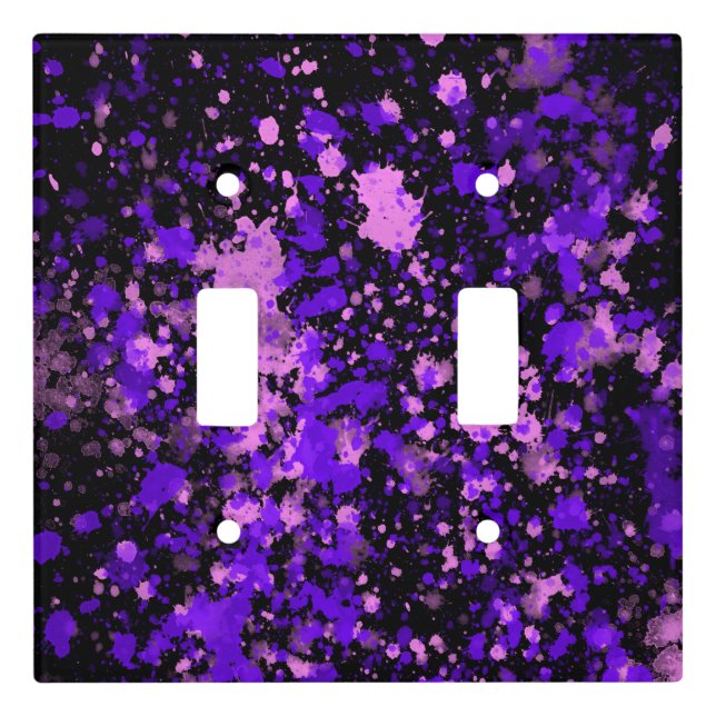 Purple Paint Splatters Light Switch Cover (Front)