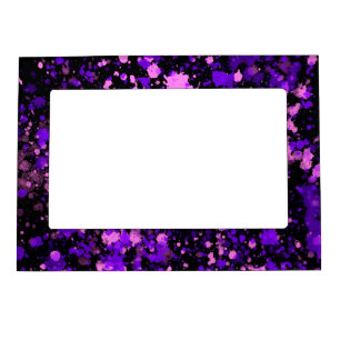 Purple Paint Splatters Magnetic Frame
