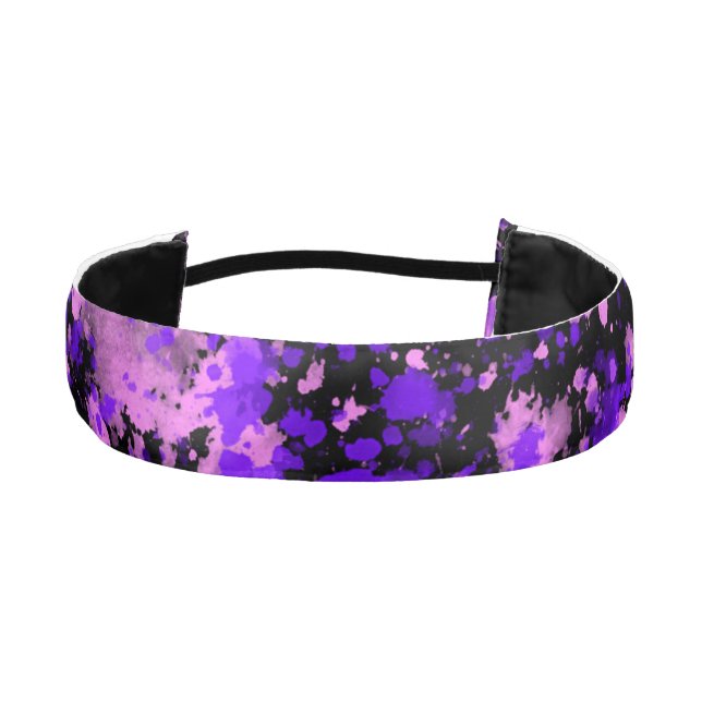 Purple Paint Splatters Non-Slip Headbands (Front)