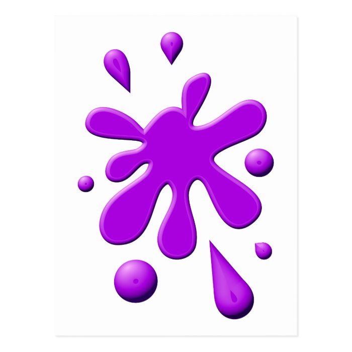 Purple Paint Splodge Postcard