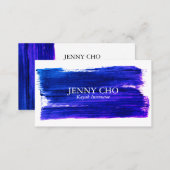 Purple  paint stripe hand painted business card (Front/Back)