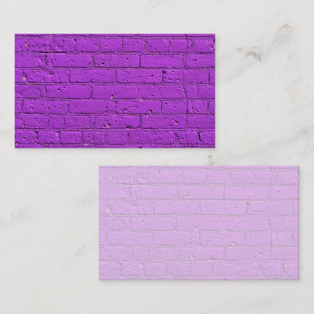 Purple Painted Brick Wall Business Card (Front/Back)