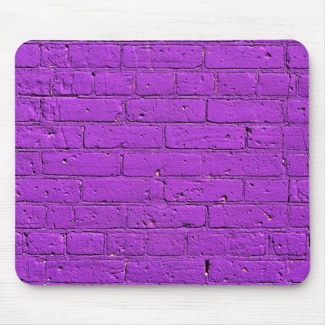 Purple Painted Brick Wall Mouse Pad (Front)