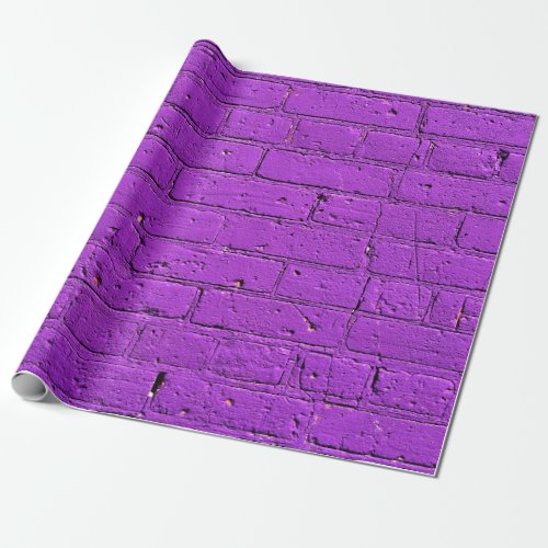 Purple Painted Brick Wall Wrapping Paper