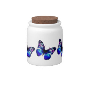 Purple Painted Butterfly Candy Jar