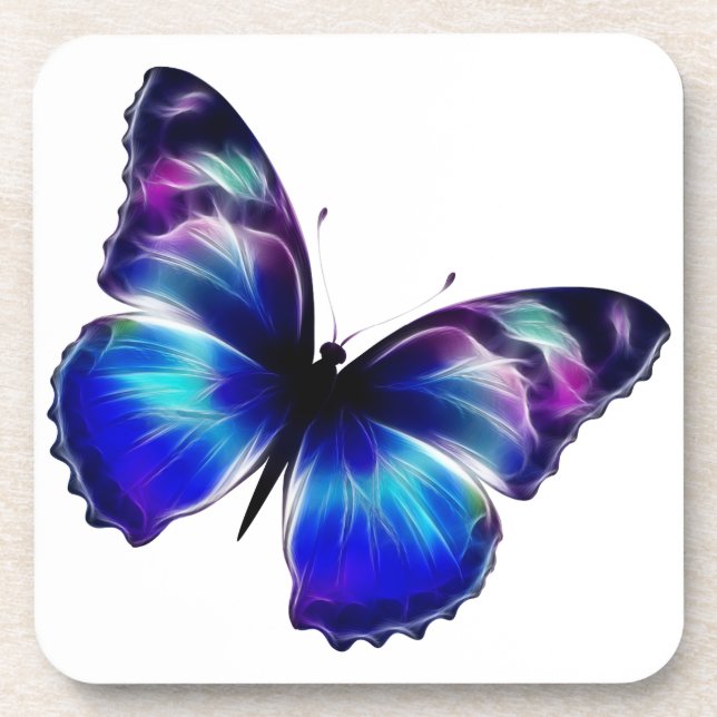 Purple Painted Butterfly Drink Coaster (Front)