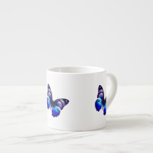Purple Painted Butterfly Espresso Cup (Front Right)